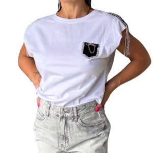 Maglietta chic con ornamenti scintillanti