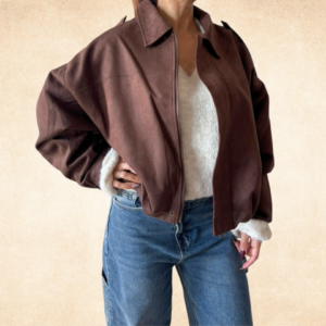 Giacca in pelle scamosciato