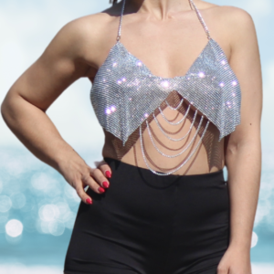 Reggiseno con catene drappeggiate