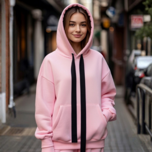 Felpa rosa con stinga lunga