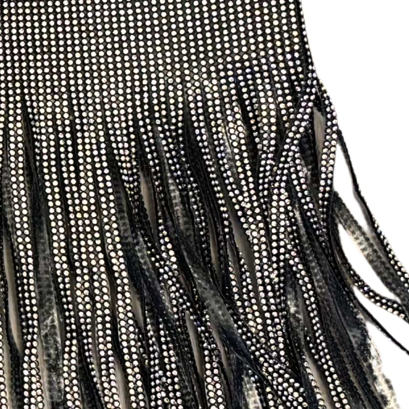 Minigonna con frange in strass - immagine 3