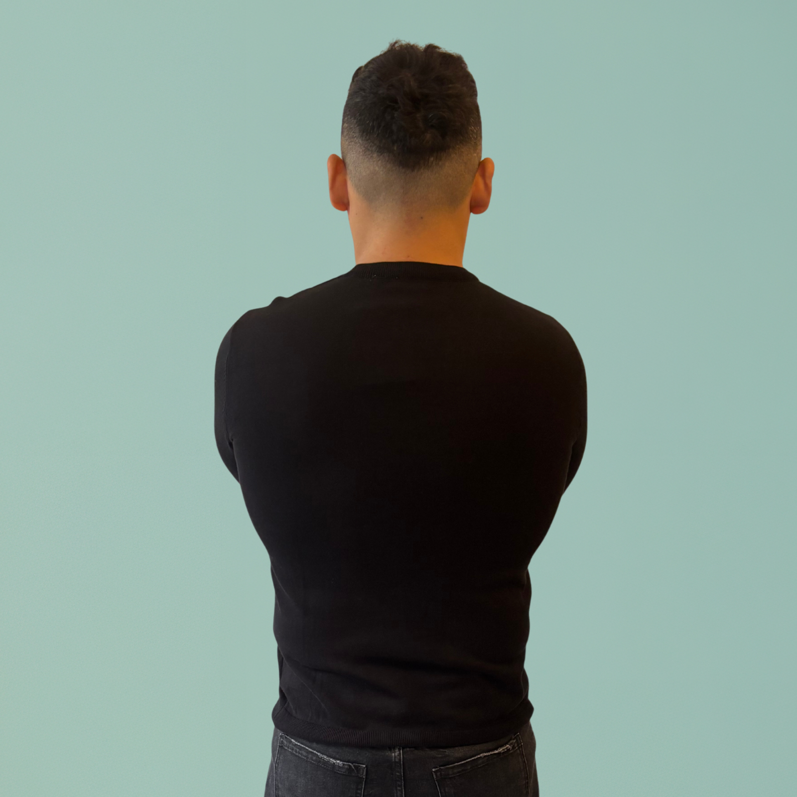 Maglia uomo casual nera in cotone - immagine 2