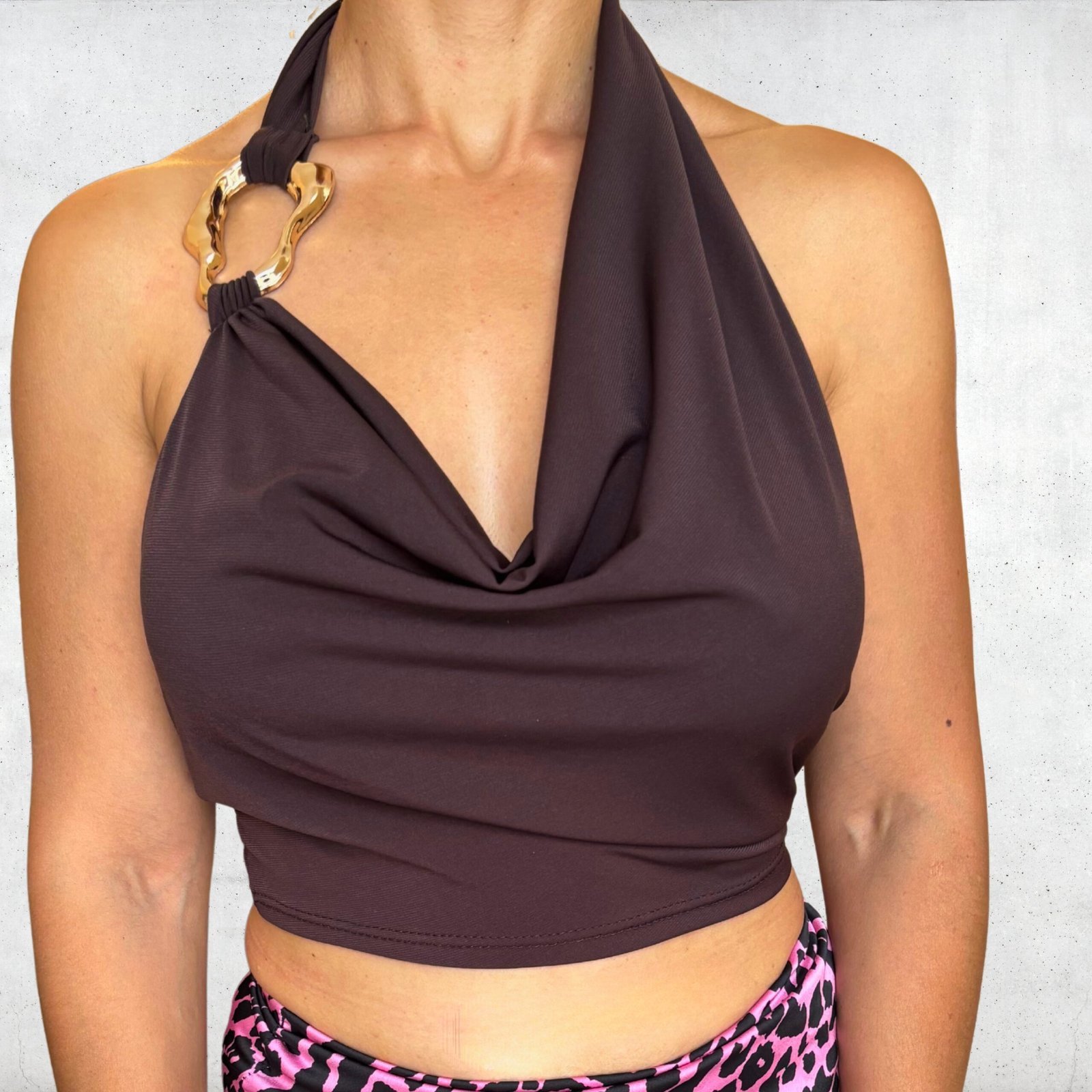 Top Drappeggiato con Anello Dorato - immagine 2