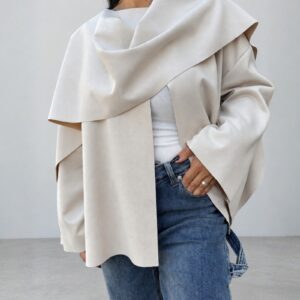 Cardigan con drappeggio asimmetrico